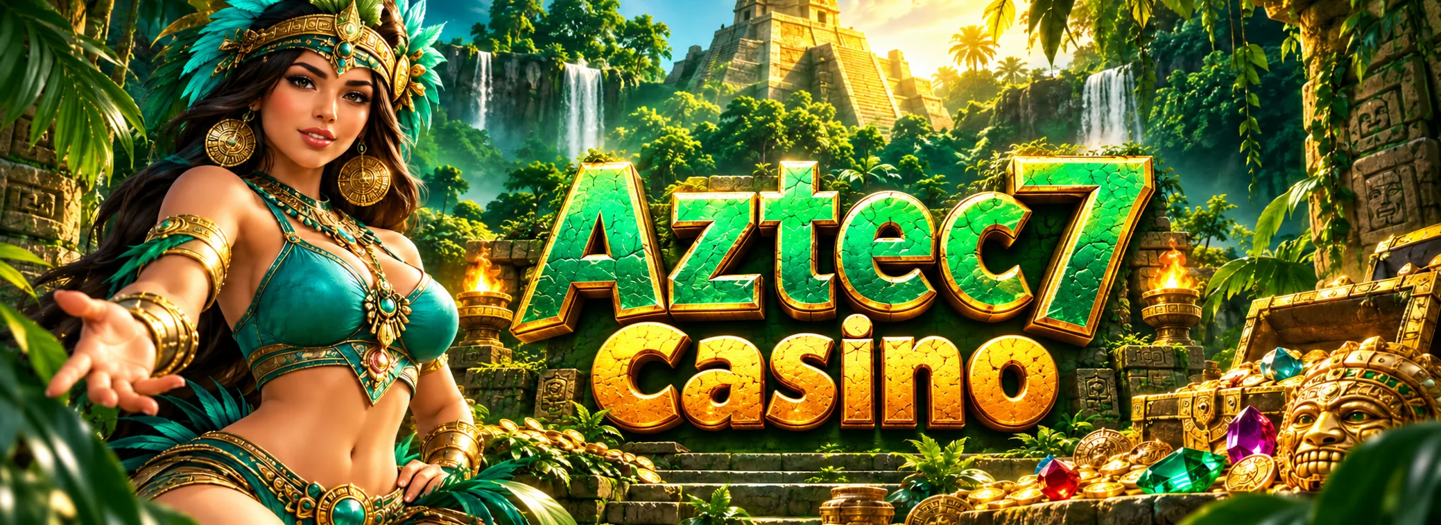 Portada de Aztec7 Casino con el contador del Jackpot Grandioso y el bono de hasta 215% en pesos mexicanos